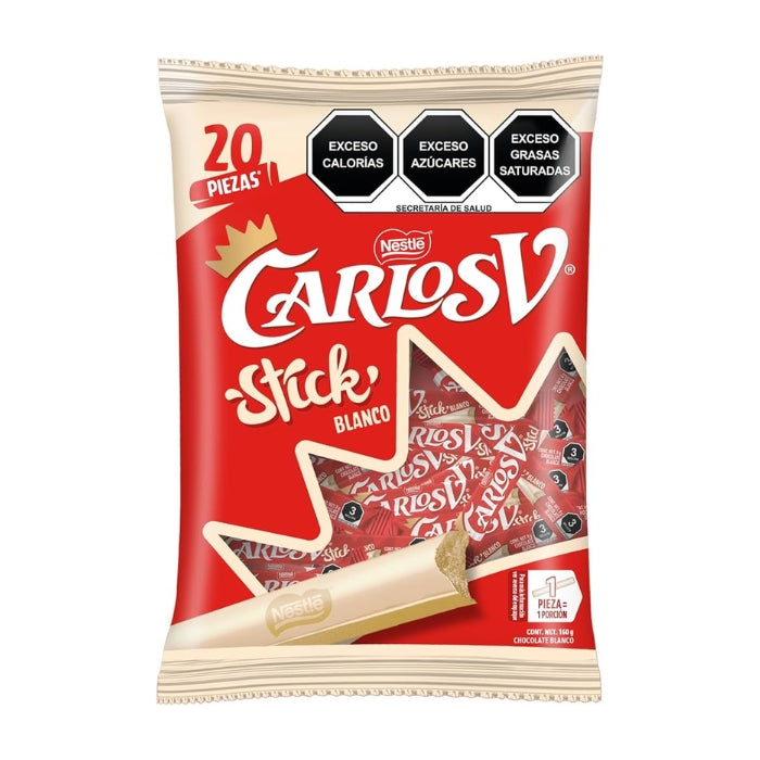 Carlos V Stick Blanco 20 Piezas