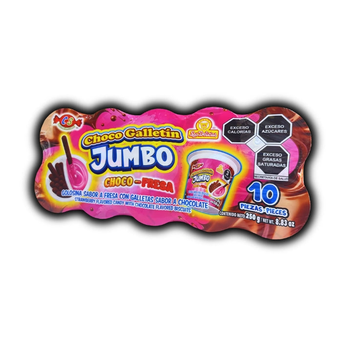 Choco Galletin Jumbo Fresa 10 Piezas