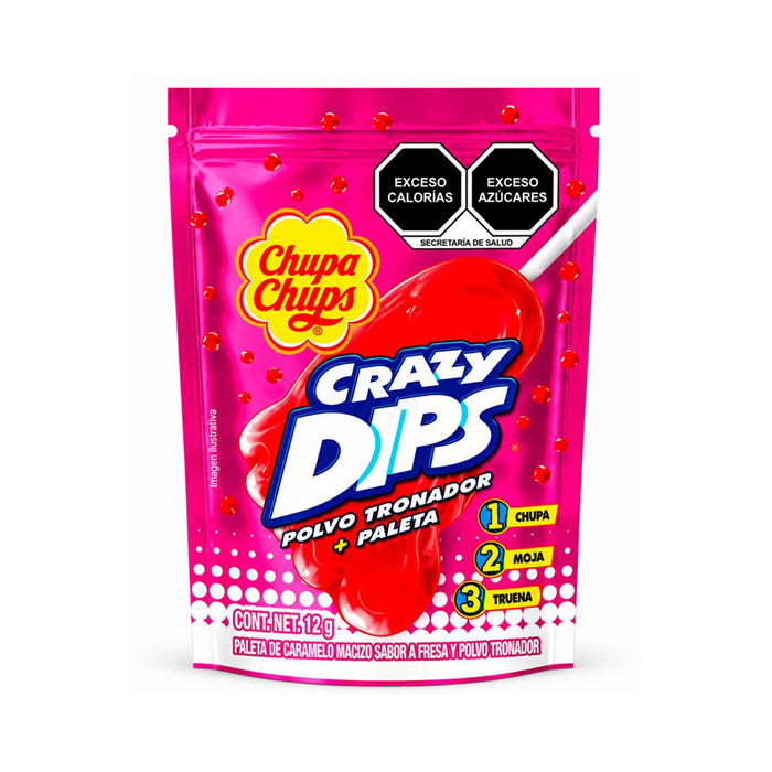 CRAZY DIPS FRESA 18 TIRAS C/10 PZAS