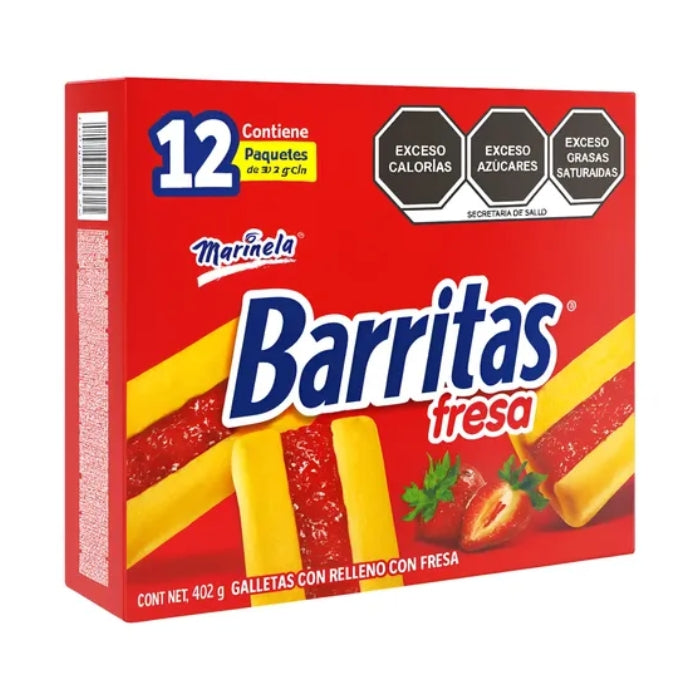 Galleta Barritas Fresa 12 Piezas