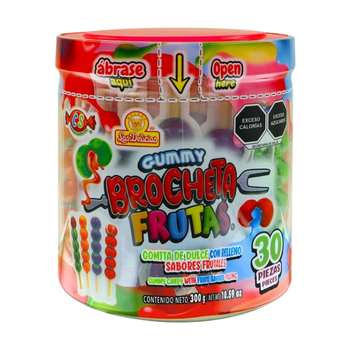 Gummy Brocheta Frutas Vitrolero con 30 Piezas