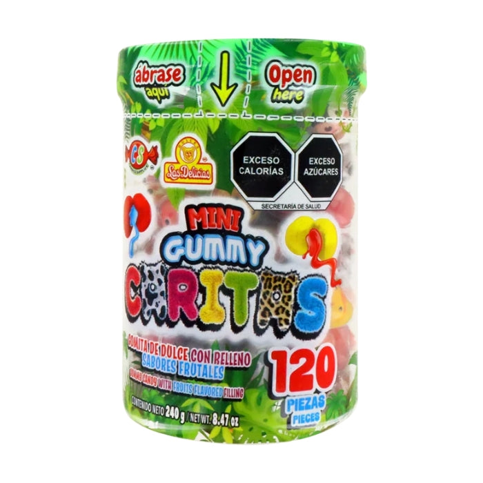 Mini Gummy Caritas Vitrolero con 120 Piezas