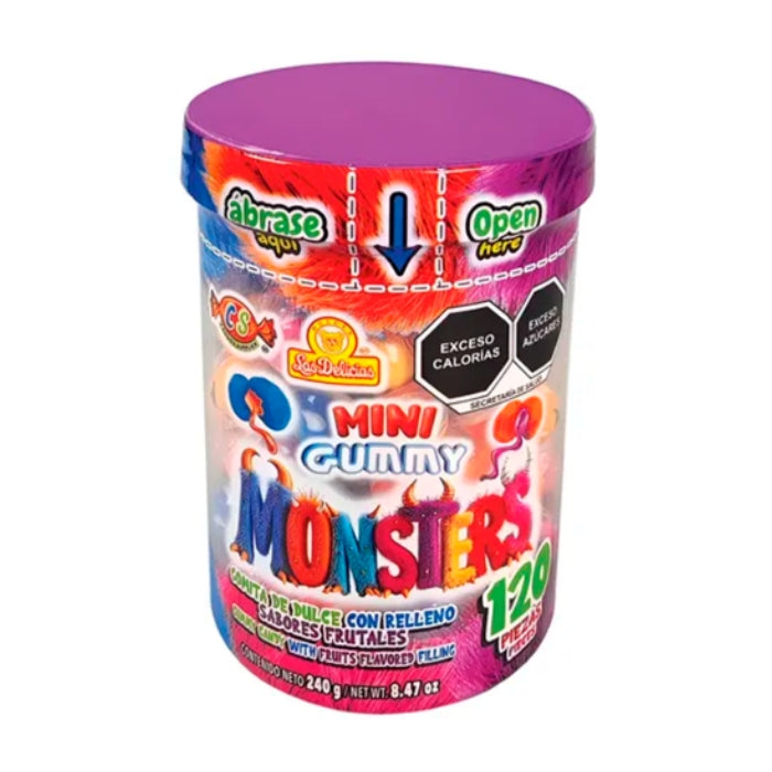 Mini Gummy Monster Vitrolero con 120 Piezas