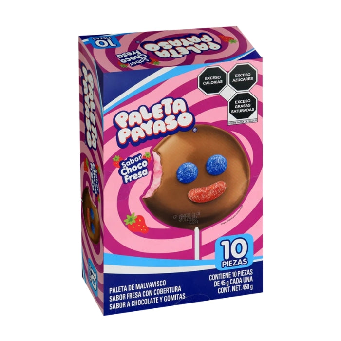 Paleta Payaso Choco Fresa 10 Piezas