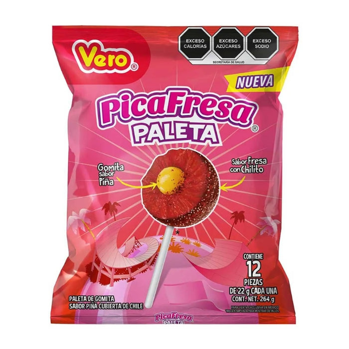 Paleta Pica Fresa 12 Piezas