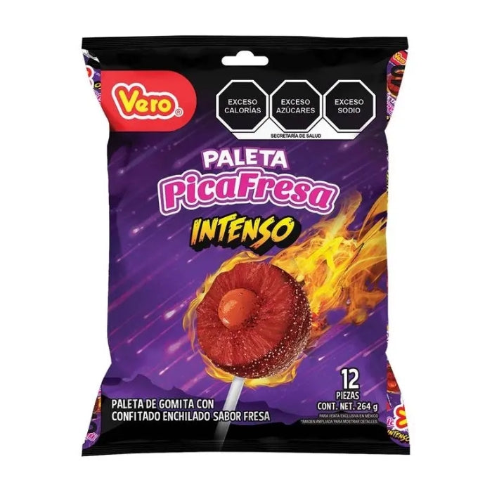 Paleta Pica Fresa Intenso 12 Piezas