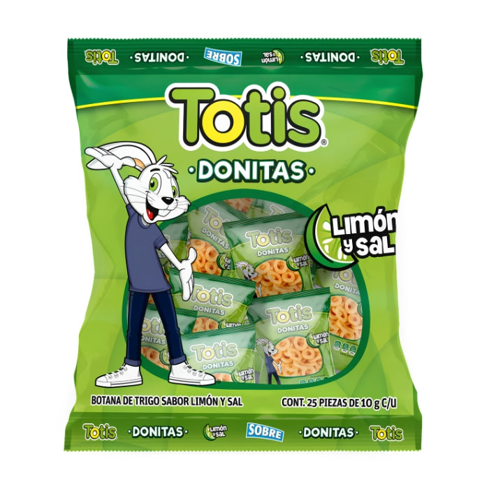 Totis Sal y Limón 10 Gramos 10 Paquetes con 25 Piezas