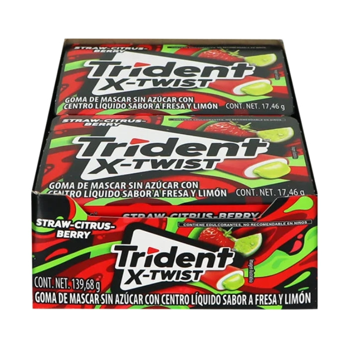 Trident Twist Fresa Limón 18 Displays con 8 Piezas