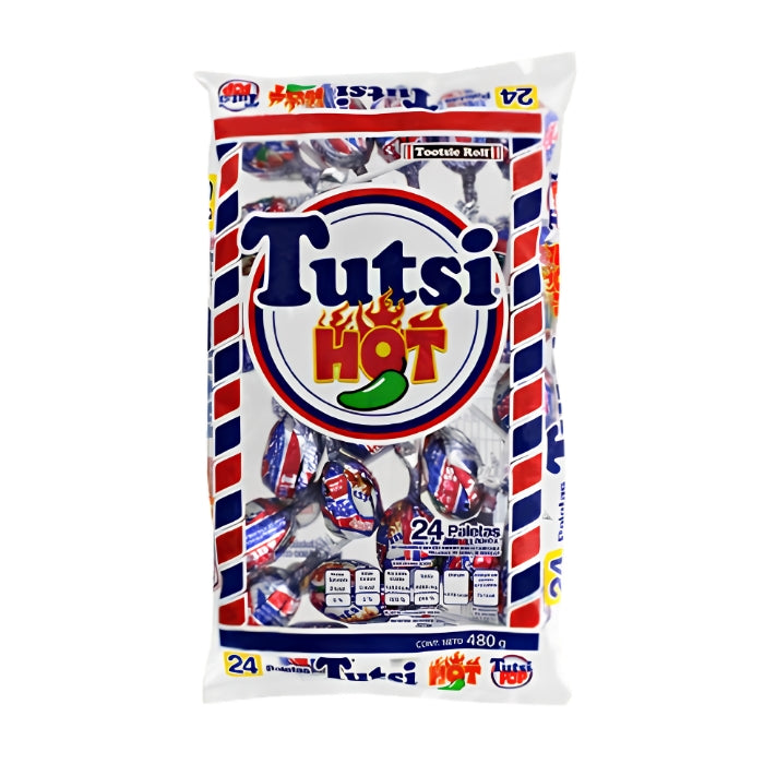 Tutsi Pop Hot 20 Gramos 24 Paquetes con 24 Piezas
