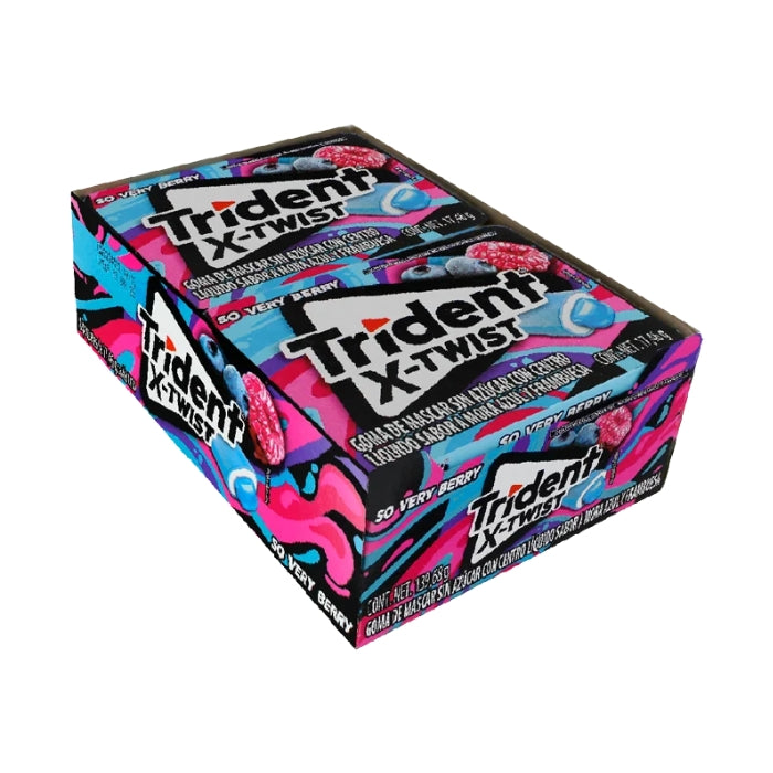 Trident Twist Mora Frambuesa 18 Displays con 8 Piezas