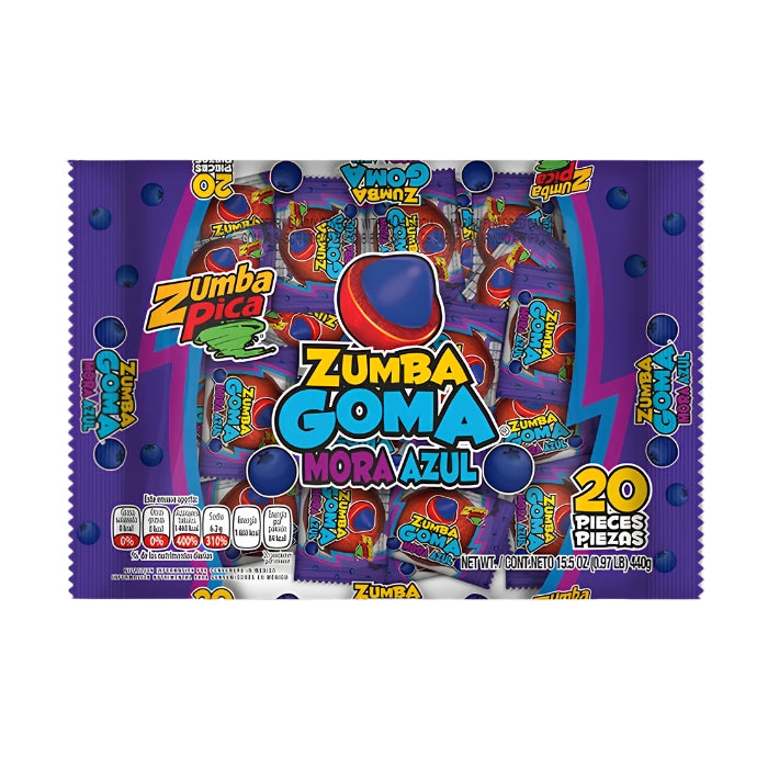 Zumba Goma Mora Azul Bolsa con 20 Piezas