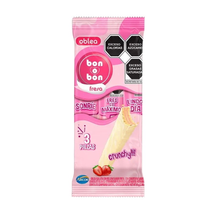 Oblea Bon o Bon Fresa 3 Piezas